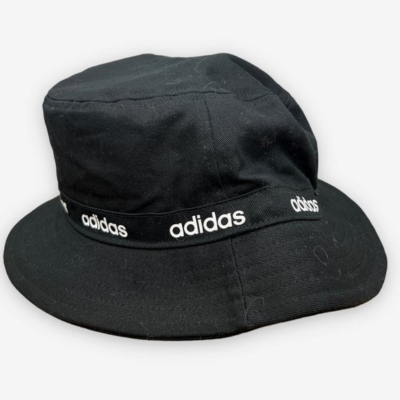 Adidas Womens Bucket Hat Adult One Size Black Spellout Hip‎ Hop Dance Rapper - Picture 1 of 5